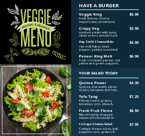 digital menu board powered by elementi spreadsheet widgets