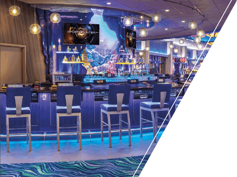 Mur vidéo SpinetiX du Reef Bar, en forme d’aquarium virtuel, au Paradise Casino, en Arizona