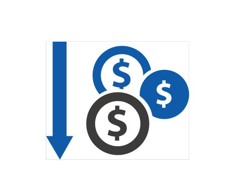 icon showing reduction of costs from digital signage