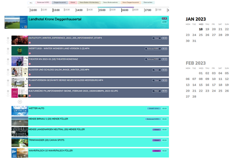 spinetix arya easy content scheduling interface